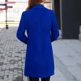 thumbnail image 4 of UFOUND Women's Solid Color Double Long Sleeve Lapel Cardigan Coat For Autumn Winter Soft Overcoat, 4 of 5