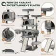 thumbnail image 3 of Amolife 68" X-Large Cat Tree and Tower for Indoor Cats, Condo House with Scratching Board & Thick Posts, Gray, 3 of 8