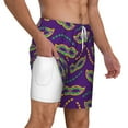 Picia Carnival Masks and Beads pattern Mens Swim Trunks with