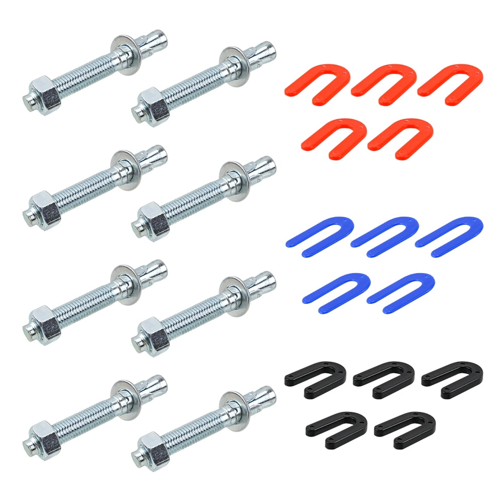 RULLINE 23 Pcs Car Lift Installation Kit for 2 Post & 4 Post Lifts, Includes 3/4"x5.5" Wedge Anchor Bolts (8pcs) and Leveling Shim Set (5x 1/4", 5x 1/8", 5x 1/16"), Heavy-Duty  Carbon Steel