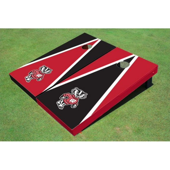 University of Wisconsin "Bucky" Alternating Triangle Cornhole Boards