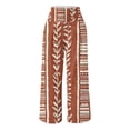 thumbnail image 4 of Edvintorg Womens Wide Leg Pants Vintage Printing Beach Boho Palazzo Pants High Waisted Casual Loose Trousers with Pockets, 4 of 5