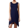 thumbnail image 1 of J. METHOD Women's Sleeveless Round Neck Flare Curved Hem Swing Tank Top Dress NEWDR61 Navy 2X, 1 of 5