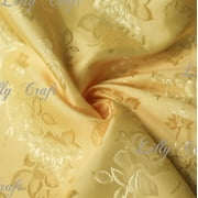 Gold Brocade Jacquard Satin Fabric 58”/60” Inches Wide - Sold By The Yard