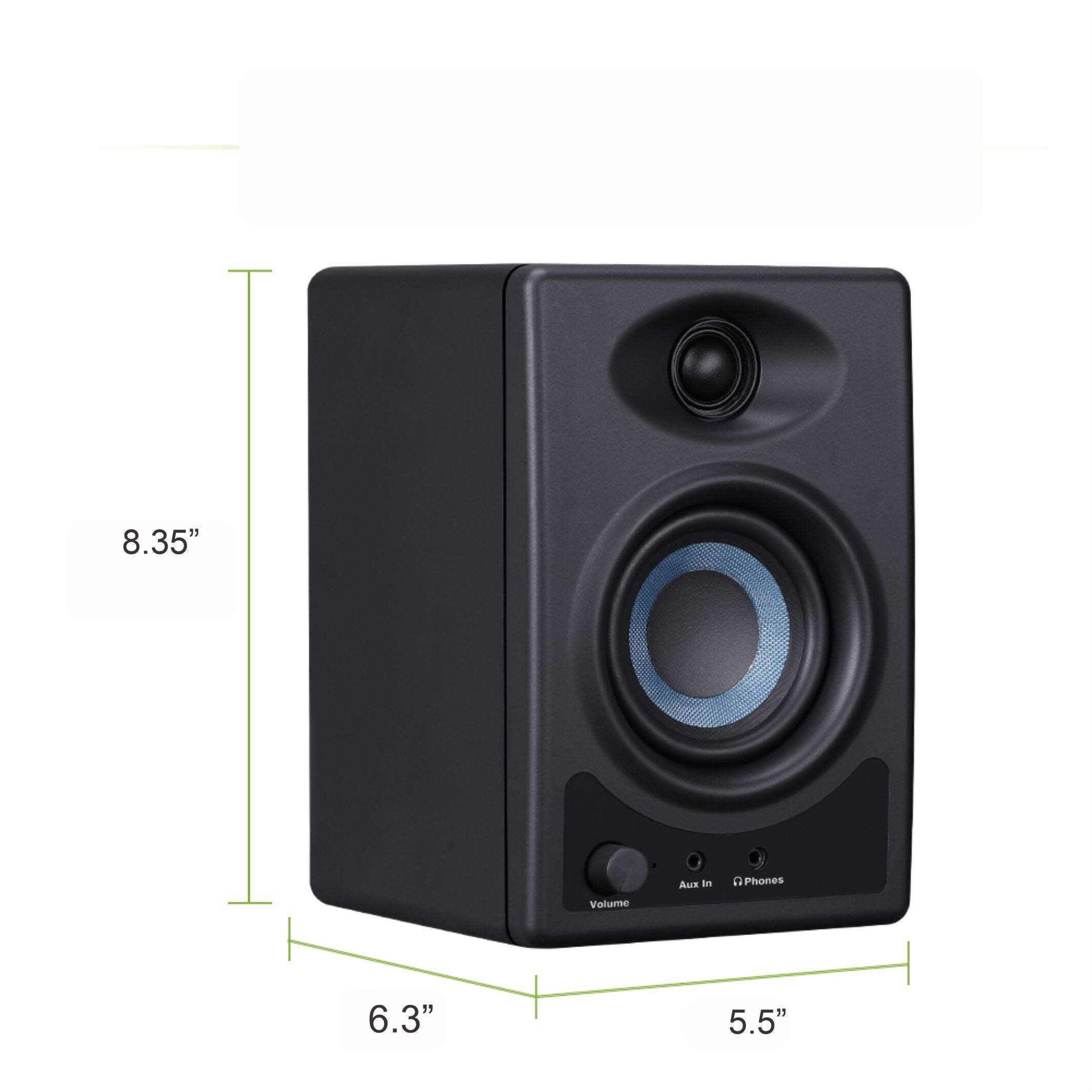 American Recorder Active 50 watt Bi-Amped Powered Monitor Speaker System with Wireless Bluetooth, pair