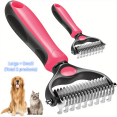 thumbnail image 4 of 2pcs PetGrooming Tool Double Sided Slicker Pet Brush For Shedding Dematting  Stainless Steel Dog Comb, 4 of 6