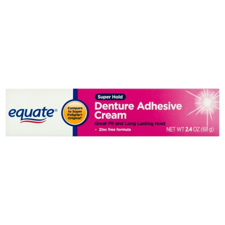Equate Super Hold Denture Adhesive Cream, 2.4 oz