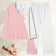 thumbnail image 2 of XuJwPNcy Pajamas for Women Sets Long Sleeve V Neck Button down Shirts and Pants Soft Comfy Pjs Lounge Outfits, 2 of 3