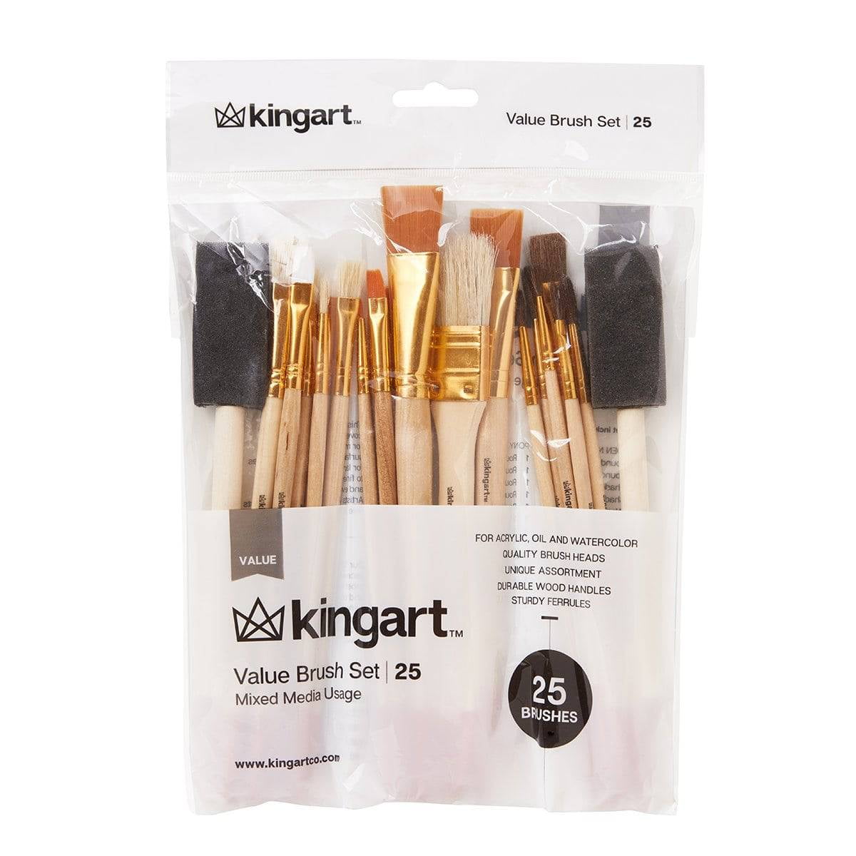 KINGART Value Brush Set 25-Pack