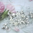 thumbnail image 4 of 1 Pcs Crystal Wedding Hair Comb with 2 Pcs Rhinestone Bridal Hair Pins Pearl Crystal Hair Accessories for Bride Bridesmaids Flower Girls(Silver), 4 of 4