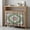 Grass Green Light Blue Light Brown, variant on Green Boho Cabinet Curtain 35"Wx35"L, Dustproof Under Sink Skirt with Self Adhesive Tape, Ethnic Geometric Middle Century Art Cabinet Curtain Cover for Kitchen Sink, Bathroom Vanity, Laundry Room
