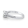 thumbnail image 3 of AFFY Simulated White Cubic Zirconia Solitaire Heart Promise Ring 14k White Gold Over Sterling Silver Gift For Her Ring Size-5, 3 of 7