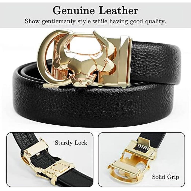 Coipdfty Mens Belt Leather, Ratchet Belt for Men with Slided  display picture 3