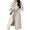 Off White, variant on Women's Camel Double Breasted Wool Overcoat, Lapel Long Winter with Pockets