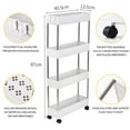 thumbnail image 5 of Ktaxon 4-Tier Metal Utility Rolling Cart, Storage Craft Art Cart Trolley  for Office, Bathroom, Kitchen, Kids' Room, White, 5 of 6