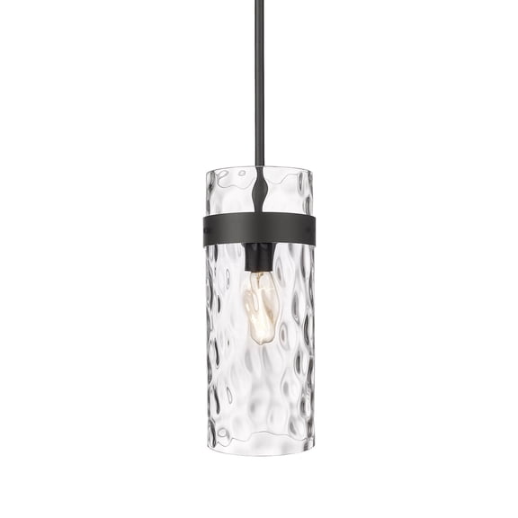 3035P6-MB-Z-Lite-Fontaine - 1 Light Pendant In Transitional Style-15 Inches Tall and 5.5 Inches Wide-Matte Black Finish