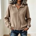 thumbnail image 5 of Axdhxbd Zip Up Cardigan Sweaters for Women Double Zipper Open Front Sweater Ribbed Knit Long Sleeve Cardigans Loose Fit Fall Winter Sweater Coats Free Size, 5 of 7