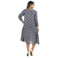 thumbnail image 4 of Bimba Robe Midi Évasée Imprimée pour Femmes en Crêpe de Rayonne Robe d'Été Décontractée, 4 of 7