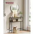 thumbnail image 4 of 2-Tier Console Table with Power Outlet - Narrow Sofa Table with 2 Shelves, Built-in USB Ports, for Living Room/Entryway, Rustic Brown, 4 of 6