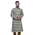 thumbnail image 3 of Atasi Kurta Imprimé pour Hommes Col Mandarin Popeline de Coton Kurta Chemise Décontractée, 3 of 7