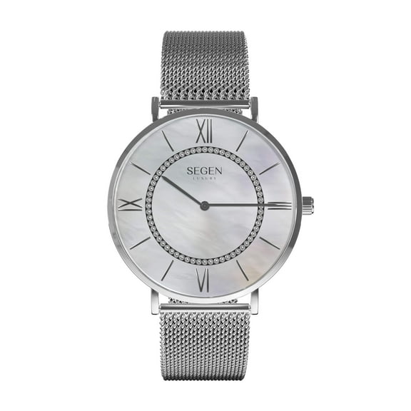 Trendy Womens Moissanite Fashion Watch With Mother of Pearl Dial