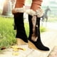 thumbnail image 4 of Botas de nieve nuevas de moda de otoño e invierno de comercio exterior europeo y americano, botas de mujer cálidas de piel de conejo con tacón de pendiente y salida de fábrica, 4 of 5