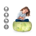 thumbnail image 2 of Floral Storage Toy Bag Chair, Repeated Leaf Designs Colored in Apple Green Fern Green White Yellow, Stuffed Animal Organizer Washable Bag, Large Size, Multicolor, by Ambesonne, 2 of 3
