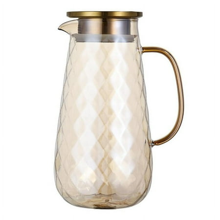 

54Oz Glass Pitcher with Lid Iced Tea Pitcher Water Jug Hot Cold Water Ice Tea Wine Coffee Milk and Beverage Carafe