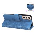 thumbnail image 3 of Galaxy S21 Wallet Case for Samsung Galaxy S21 5G(6.2 inch, 2021 Release), Allytech Embossed Floral PU Leather Shockproof Flip Stand Wristlet Credit Card Slots Holder Cover for Galaxy S21, Blue, 3 of 8