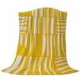 thumbnail image 6 of Yellow Geometric Blanket Soft Cozy Warm Throw Blanket for Couch, Plush Fuzzy Flannel Fleece Blankets for Sofa, Modern Abstract Minimalist Stripe Bed Blankets Lightweight Gifts for Women, 32"x48", 6 of 9