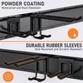 thumbnail image 5 of INCLY Garage Garden Tool Organizer Wall Mount, 48 Inch Black Metal Yard Tool Holder Stroage System, Heavy Duty Garage Wall Organization with 3 Racks & 6 Adjustable Hooks for Shovel, Rake, Chairs, 5 of 7