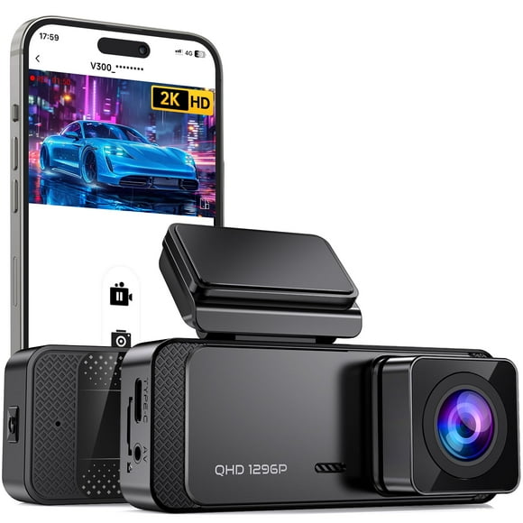Dash Cam Veement V300 1296P WiFi frontal con visión nocturna negra