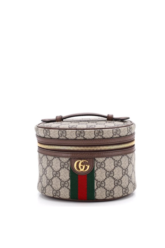 Pre-Owned Ophidia Top Handle Cosmetic Case GG Coated Canvas Mini By Rebag