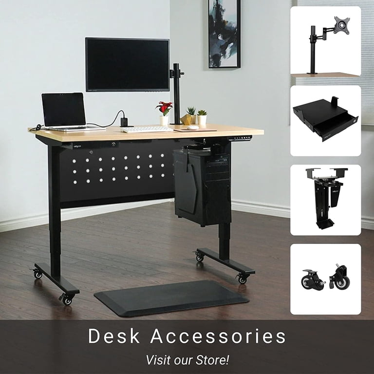 Progressive Automations Magnetic Cable Organizer For Standing Desk Frame - White, 14.6" Long