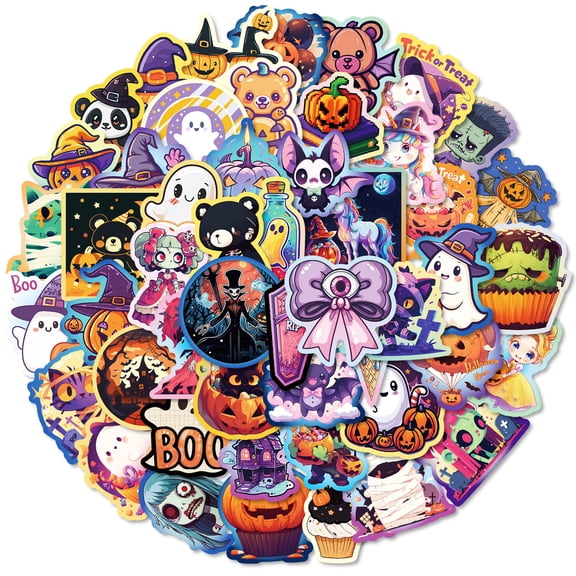 150 PCS Halloween Cute Stickers – Fun Cartoon Doodle Decals for DIY Decoration, Journals, Laptops & Party Supplies