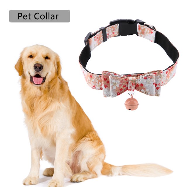 Collar de perro grande, flores suaves impresas perro collar de perro pequeño collar de mascota tecnología de vanguardia