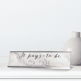 thumbnail image 2 of It Pays To Be Calm, Watercolor Silver Frame, Desk Sign (2x8“), 2 of 3