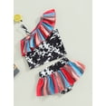 thumbnail image 3 of Coduop Toddler Girls Two Piece Swimsuits Cow Print Ruffle Bikini Set Beachwear Summer Bathing Suits, 3 of 8