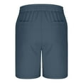 thumbnail image 4 of QATAINLAV Men's Linen Shorts Summer Casual Drawstring Beach Shorts Elastic Waist Baggy Wide Leg Vacation Shorts with Pockets Navy S Mother's Day Gifts, 4 of 6