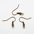 thumbnail image 2 of 100pc Earring Jewelry Findings Antique Bronze Iron Earring Hooks with Horizontal Loop Dangle Earring Findings Nickel Free 17~19x18mm Hole: 2mm Pin: 0.6mm, 2 of 4