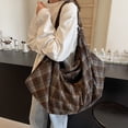 thumbnail image 6 of HUISZJ Canvas Underarm Bag, Adjustable Strap Women Shoulder Bag, Reusable Armpit Bag for Work Travel Outdoor (Coffee), 6 of 9
