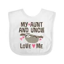 Inktastic My Aunt and Uncle Love Me Sloth Girls Baby Bib