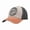 Hat brim orange hat body black -3, variant on Vintage New York Motorcycle Distressed Baseball Cap, Washed Color Block Trucker Hat-Black Hat Body Khaki -4