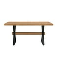 thumbnail image 6 of Christopher Knight Home 63” Industrial Dining Table, Metal Frame, X-Shaped Legs, Seats 6, Natural, 6 of 6