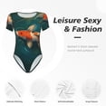 thumbnail image 4 of Fotbe Koi Pond Lilies Body de Mujer con Cuello Redondo y Mangas Cortas, Sin Mangas Ajustado, Suave, Cómodo y Básico-XX-Large, 4 of 7