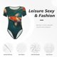 thumbnail image 4 of Fotbe Koi Pond Lilies Body de Mujer con Cuello Redondo y Mangas Cortas, Sin Mangas Ajustado, Suave, Cómodo y Básico-Large, 4 of 7