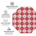 thumbnail image 4 of Pofeuu Red Plaid Daisy Print Leather Coasters Set of 6, Round Cups Mugs Mat Pad for Home Kitchen Heat Resistant Drink Coasters,Octagon, 4 of 7