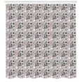 thumbnail image 3 of Ambesonne Mid Century Shower Curtain, Atomic 50s Design, 69"Wx70"L, Black Grey and Red, 3 of 3