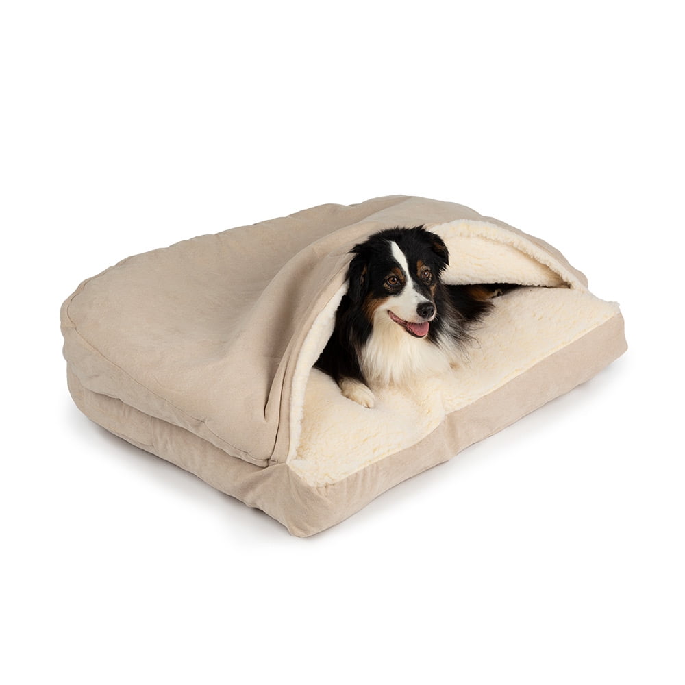 Snoozer Cozy Cave Rectangle Pet Bed, Extra Large, Buckskin, Hooded Nesting  Dog Bed