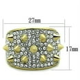 thumbnail image 2 of Two-Tone IP Gold (Ion Plating) Stainless Steel Ring with Top Grade Crystal in Clear for Women Clear Stone Color Style TK1697 Size 6, 2 of 4